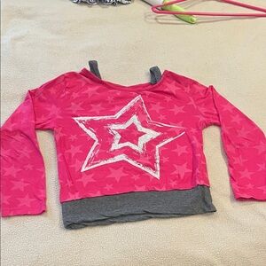 Pink Star Long Sleeve Kids Tee